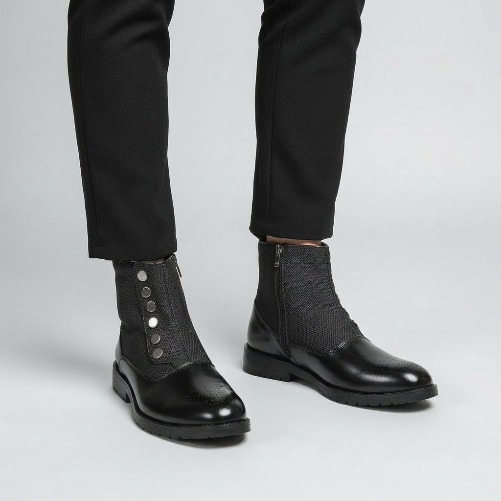 Men's Polished Leather Ankle Boots