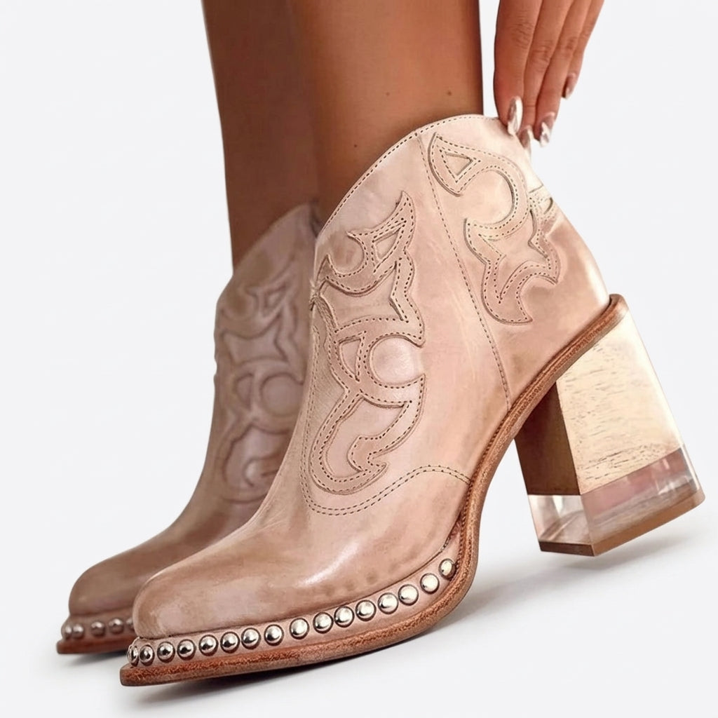 Women's Chic Heeled Cowboy Ankle Boots