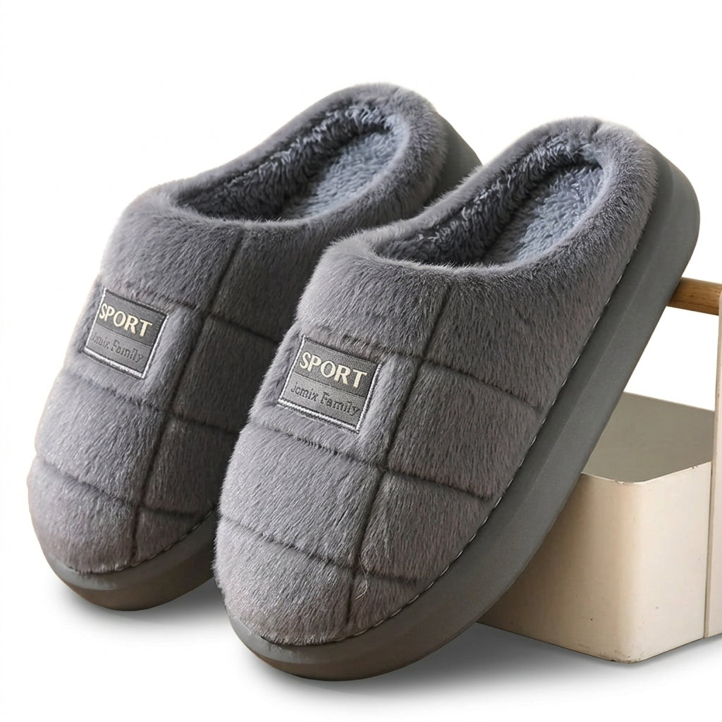 Men's Cosy Plush-Lined Winter Slippers