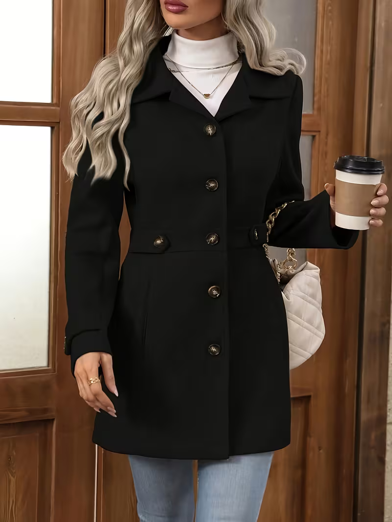 Women's Elegant Belted Longline Coat