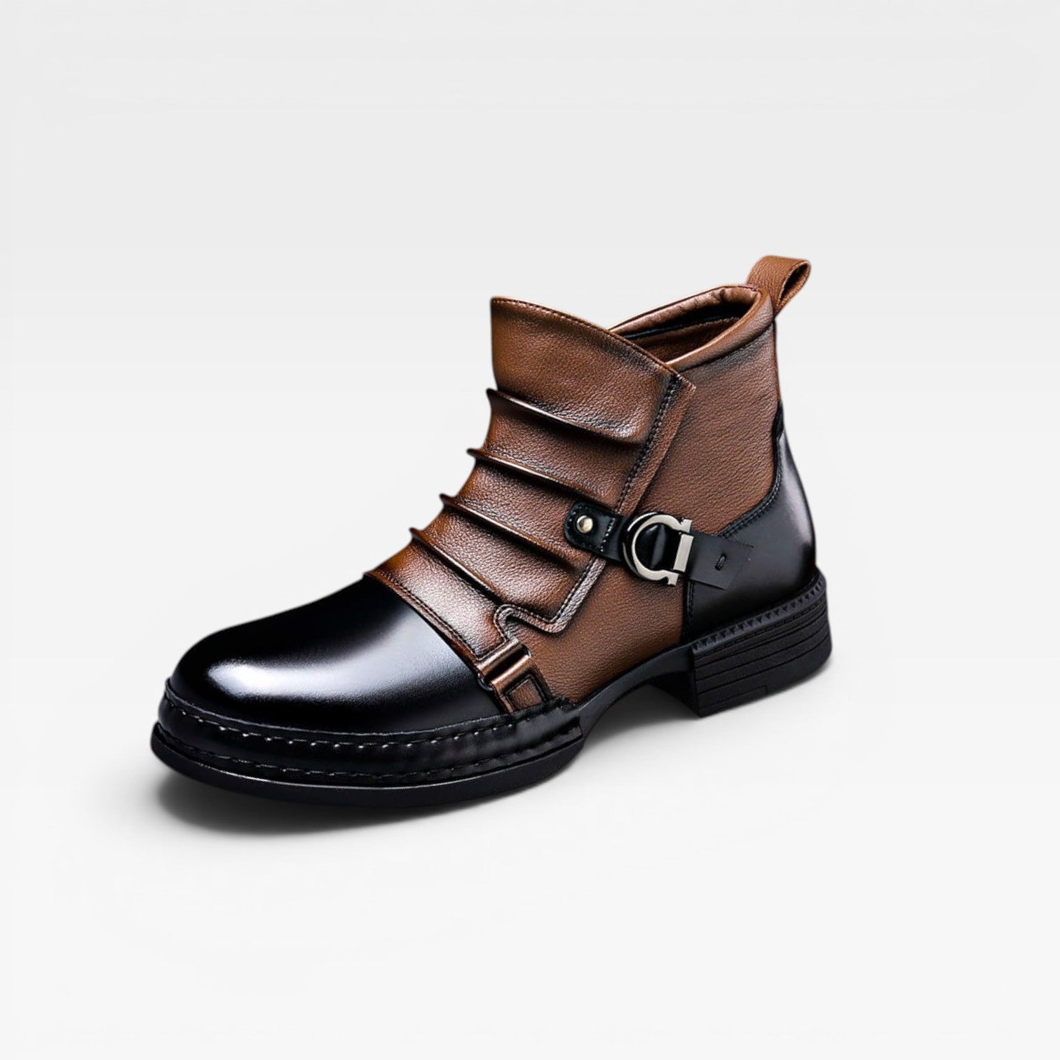 Bottes en cuir véritable pour hommes – Chaussures classiques à lacets, raffinées pour un usage quotidien