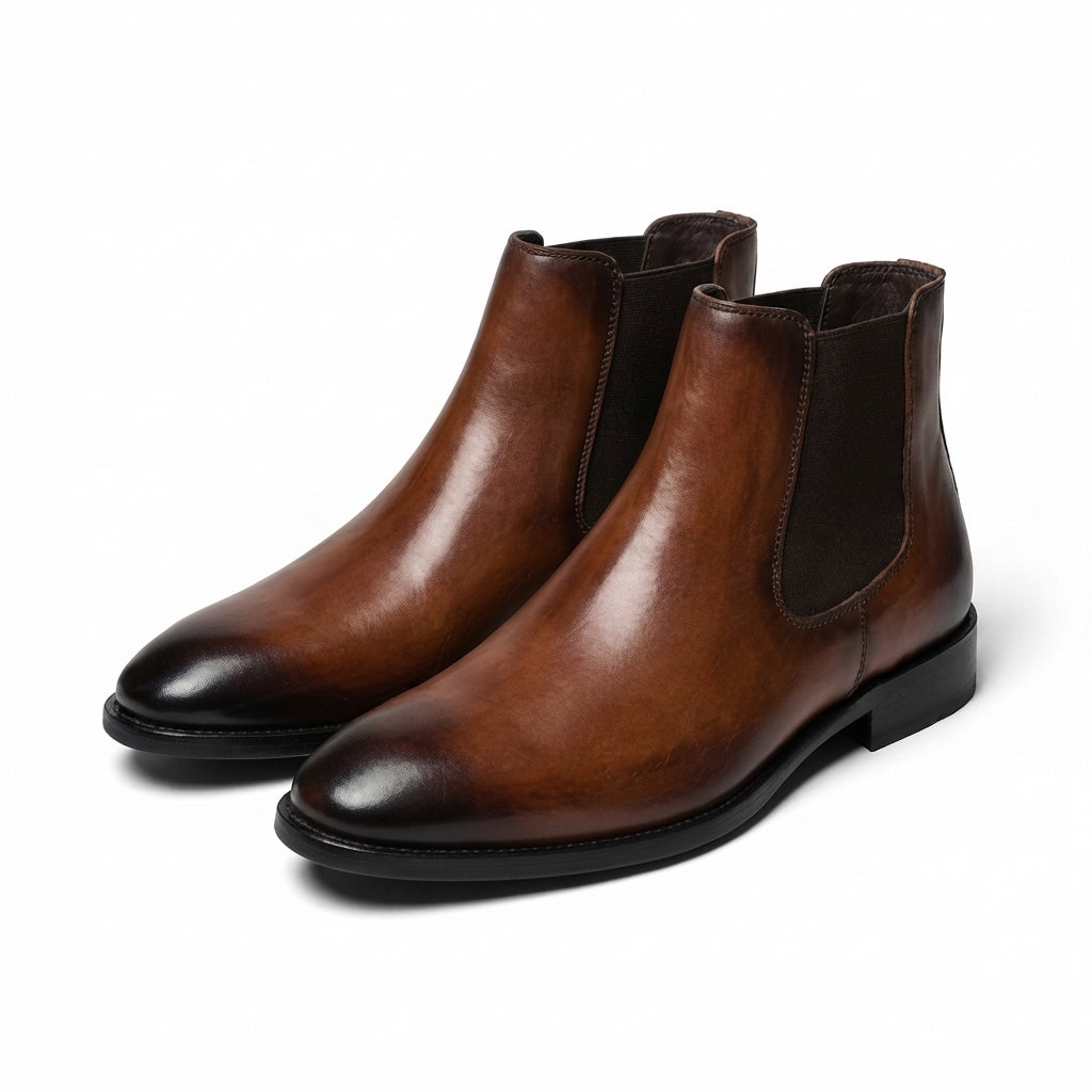 Men's Polished Leather Chelsea Boots