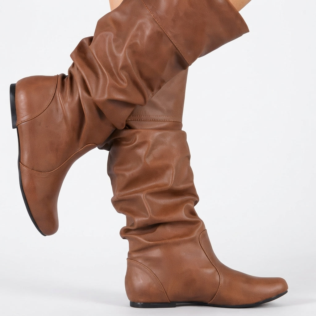 Women's Relaxed Slouch Leather Cowboy Boots