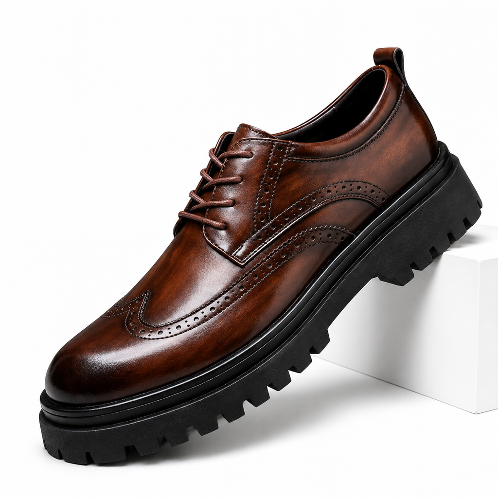 Men's Leather Brogue Derby Shoes