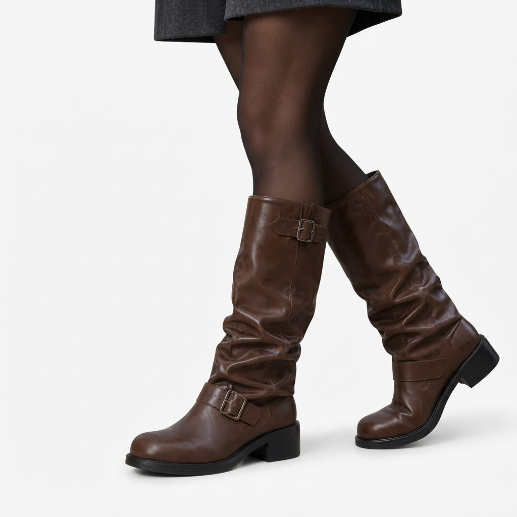 Women's Elegant Knee High Biker Boots