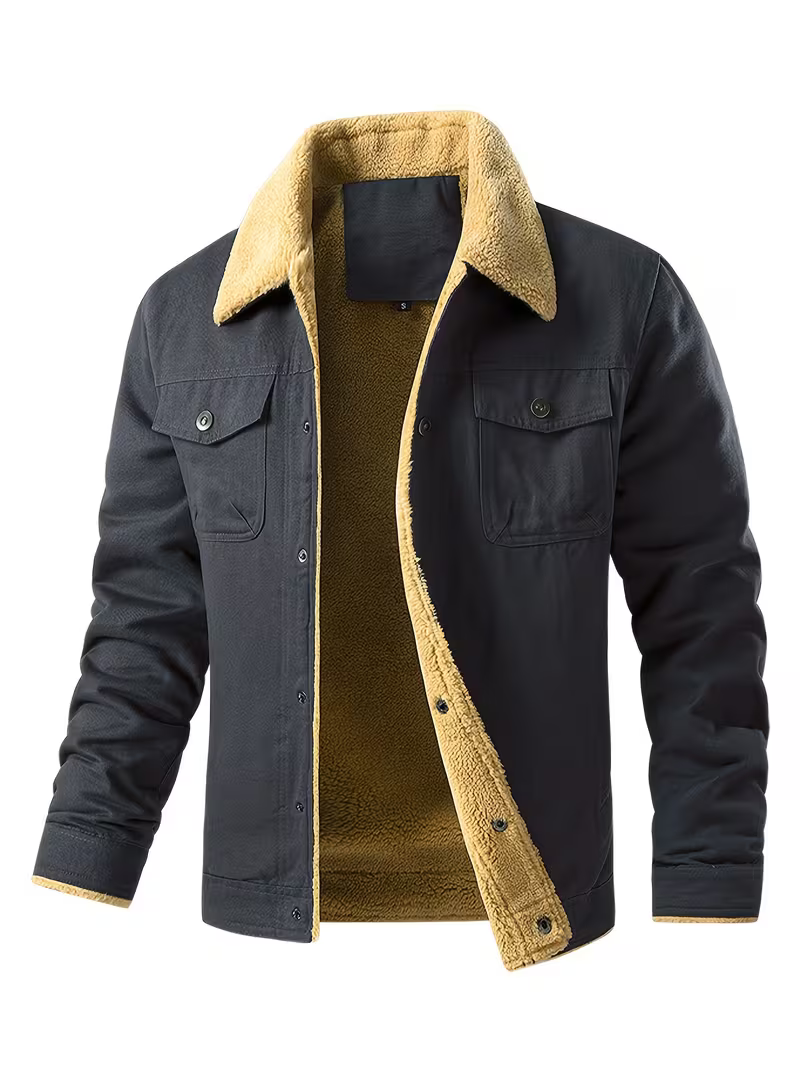 Men's Cosy Sherpa-Collar Workwear Jacket