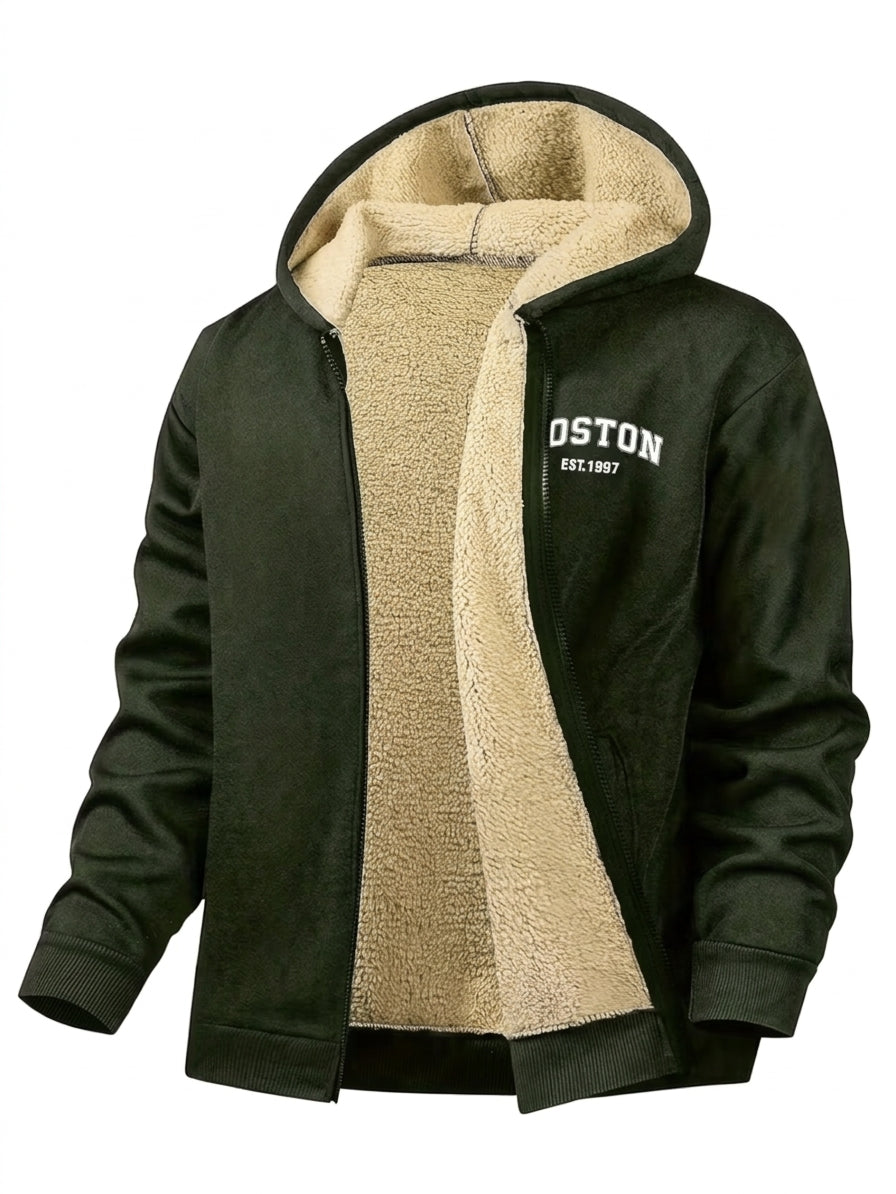 Men's Cosy Fleece-Lined Zip Hoodie