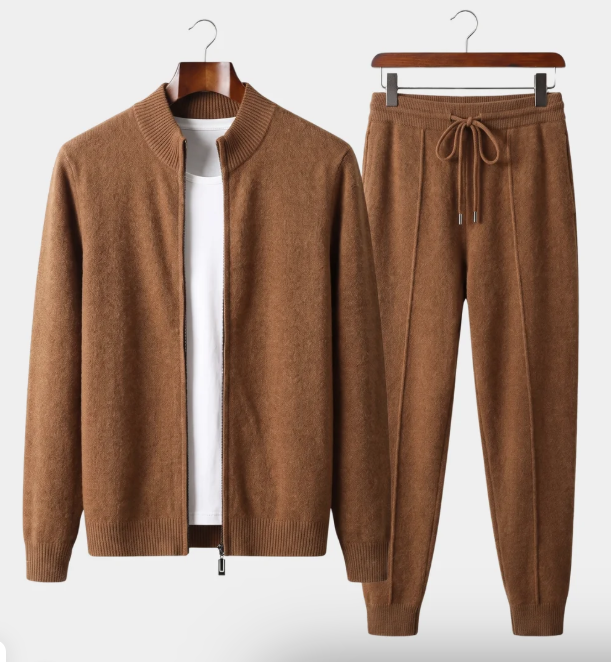 Men's Relaxed Merino Zip Cardigan & Jogger Set