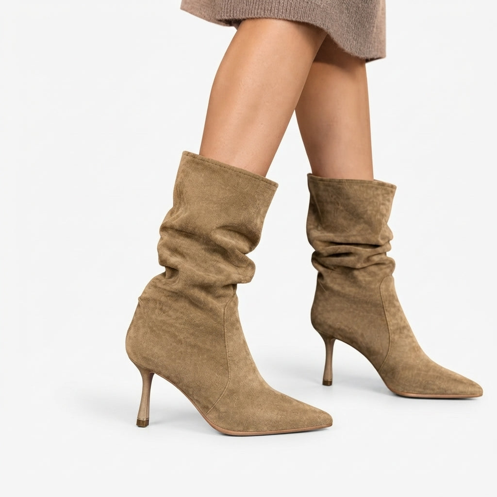 Women's Sophisticated Heeled Slouch Boots