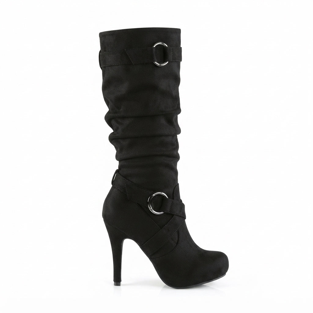 Women's Suede Knee High Heeled Boots