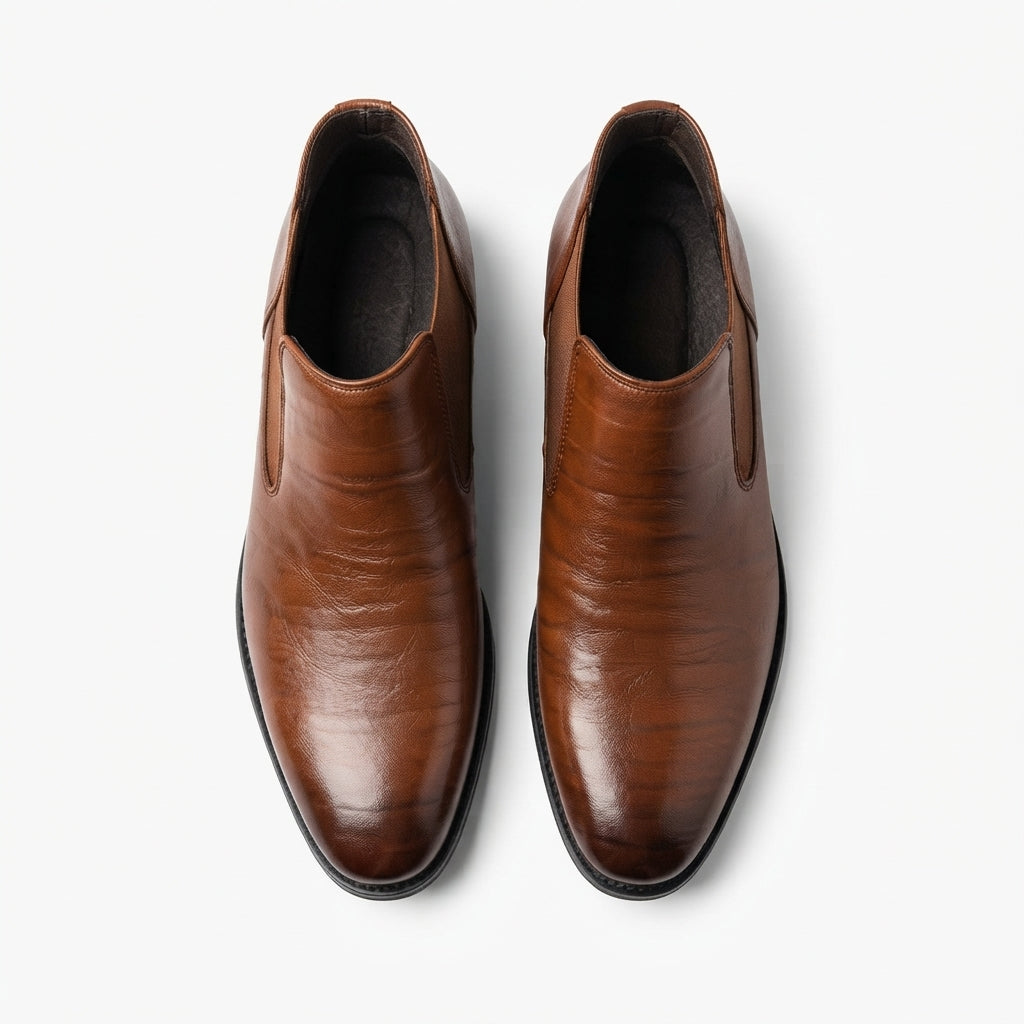 Men's Polished Leather Chelsea Boots