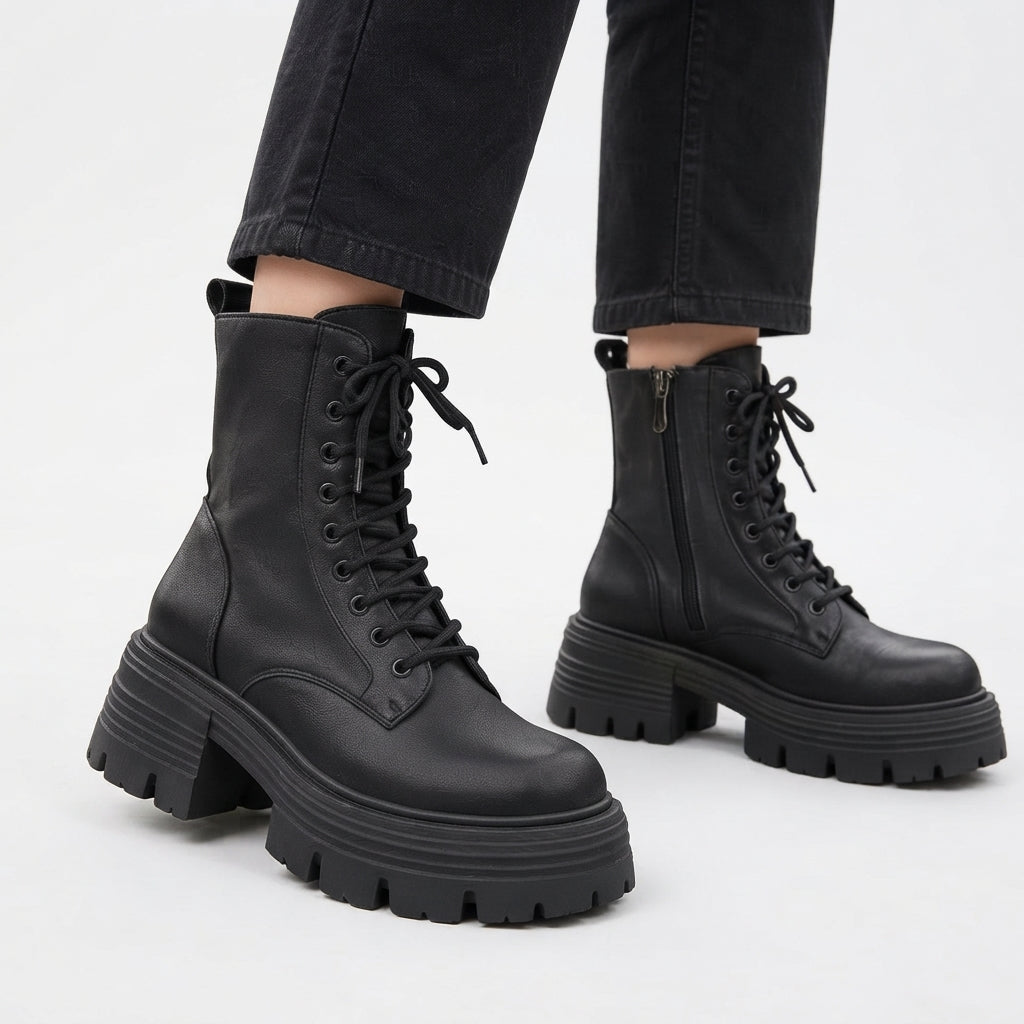 Women's Stylish Platform Combat Boots