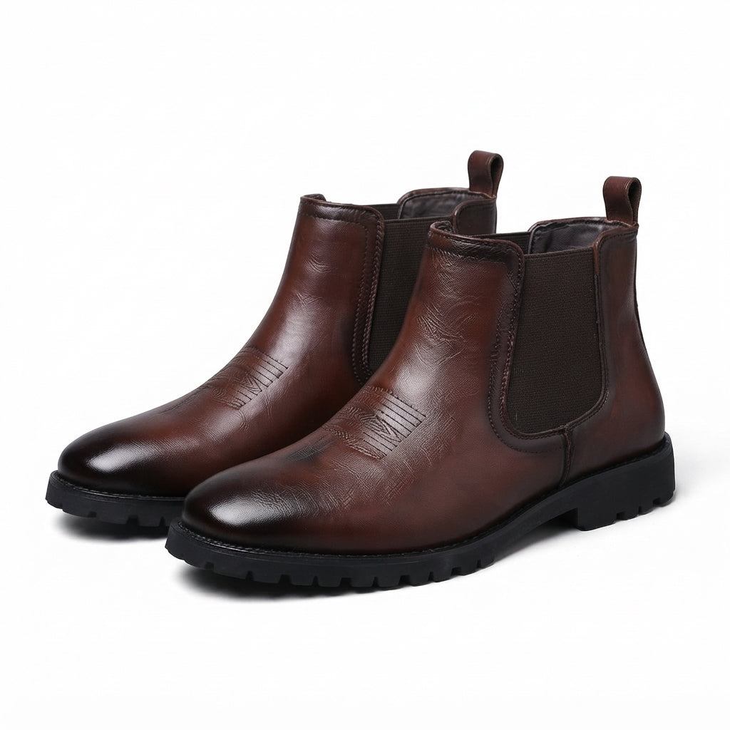 Men's Rugged Leather Chelsea Boots