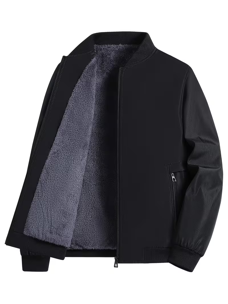 Men's Relaxed Fleece-Lined Bomber Jacket