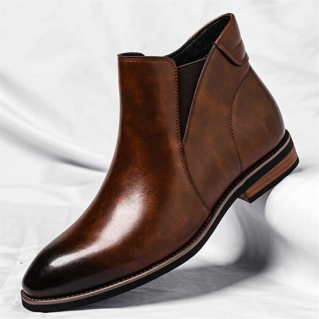 Men's Polished Leather Chelsea Boots