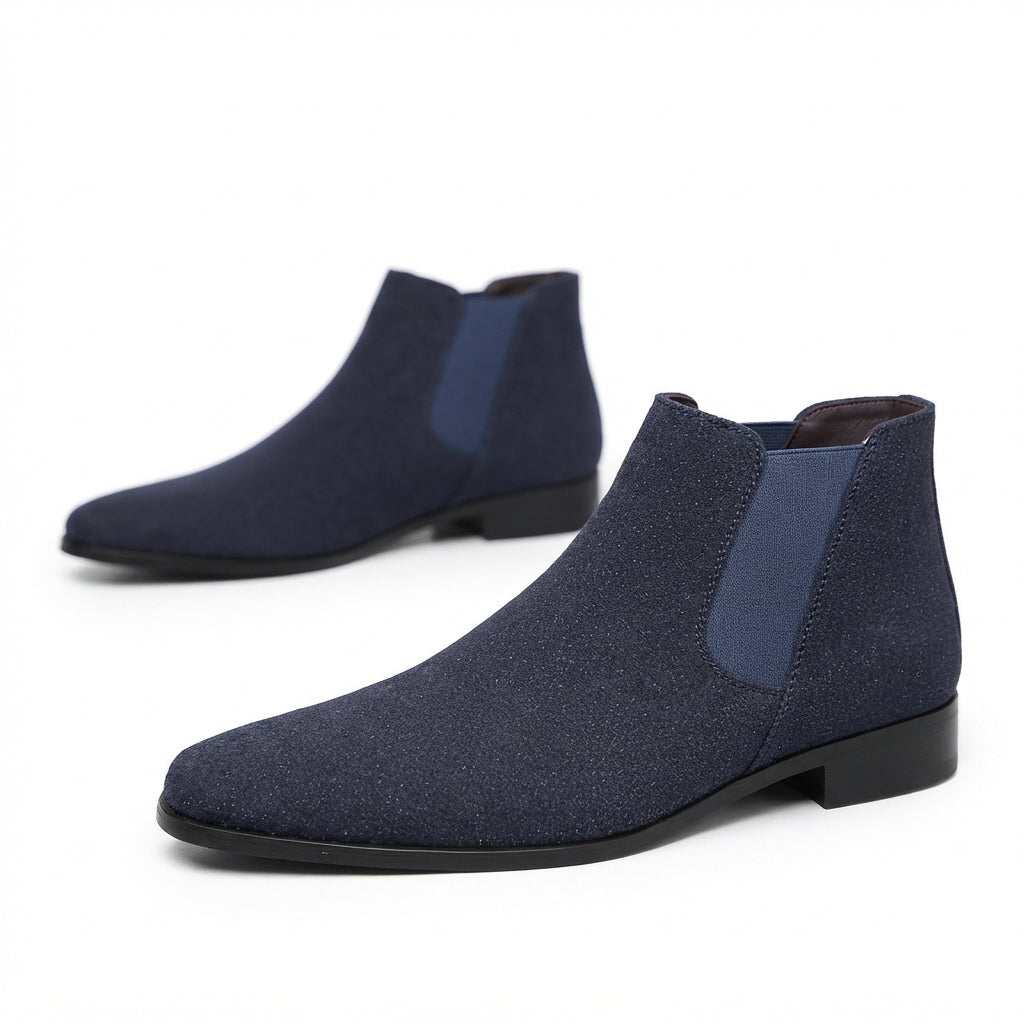 Men's Refined Pointed Toe Suede Chelsea Boots