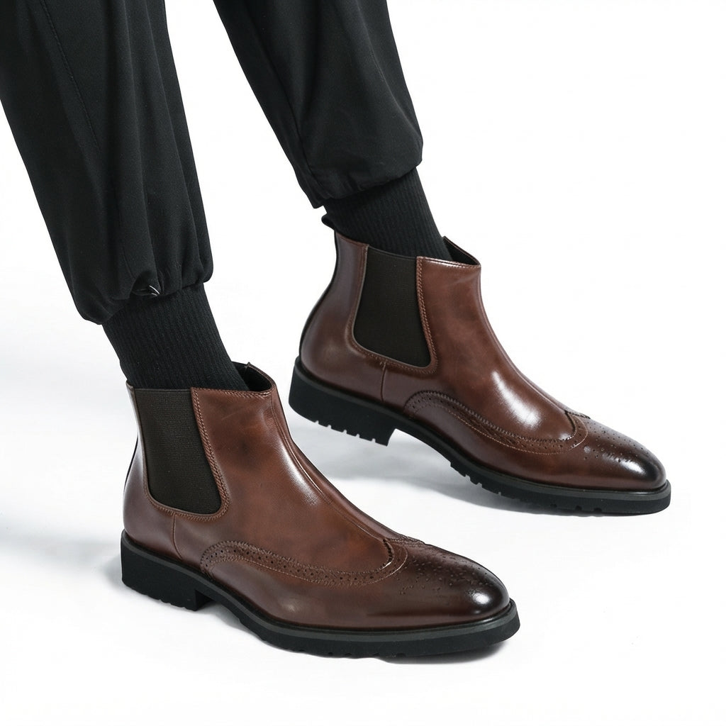 Men's Polished Leather Chelsea Boots