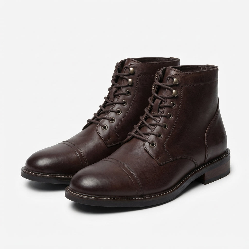 Men's Rugged Leather Ankle Boots