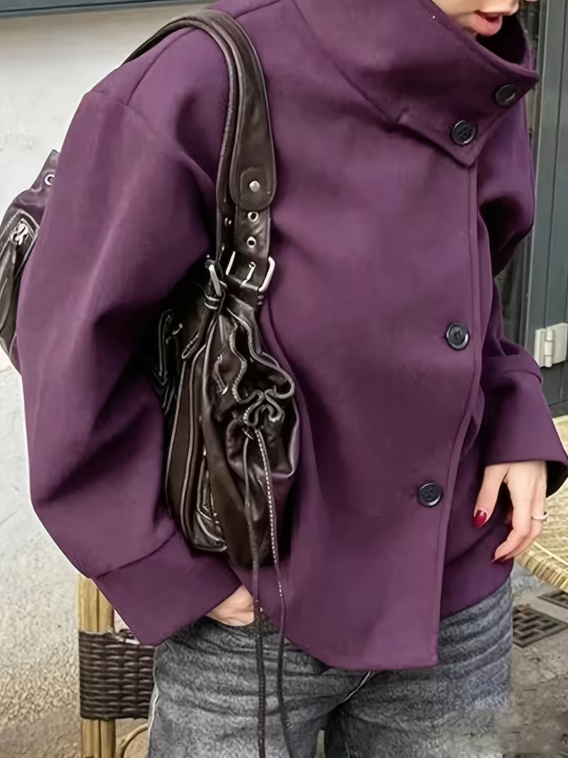 Women's Elegant Single-Breasted Long Sleeve Coat