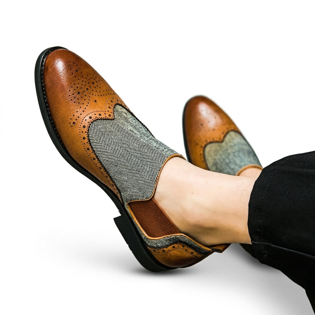 Men's Leather Brogue Loafers