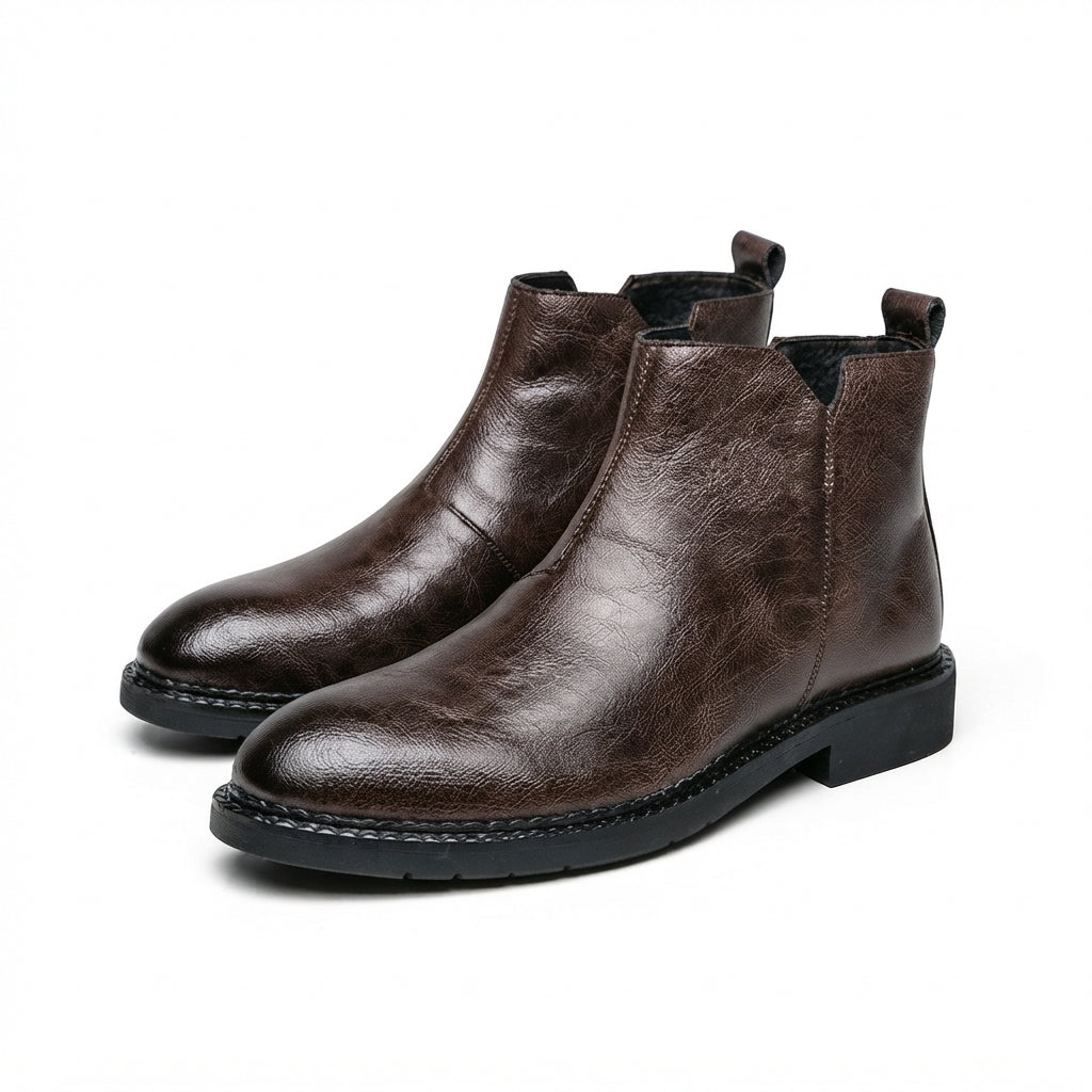 Men's Polished Leather Chelsea Boots