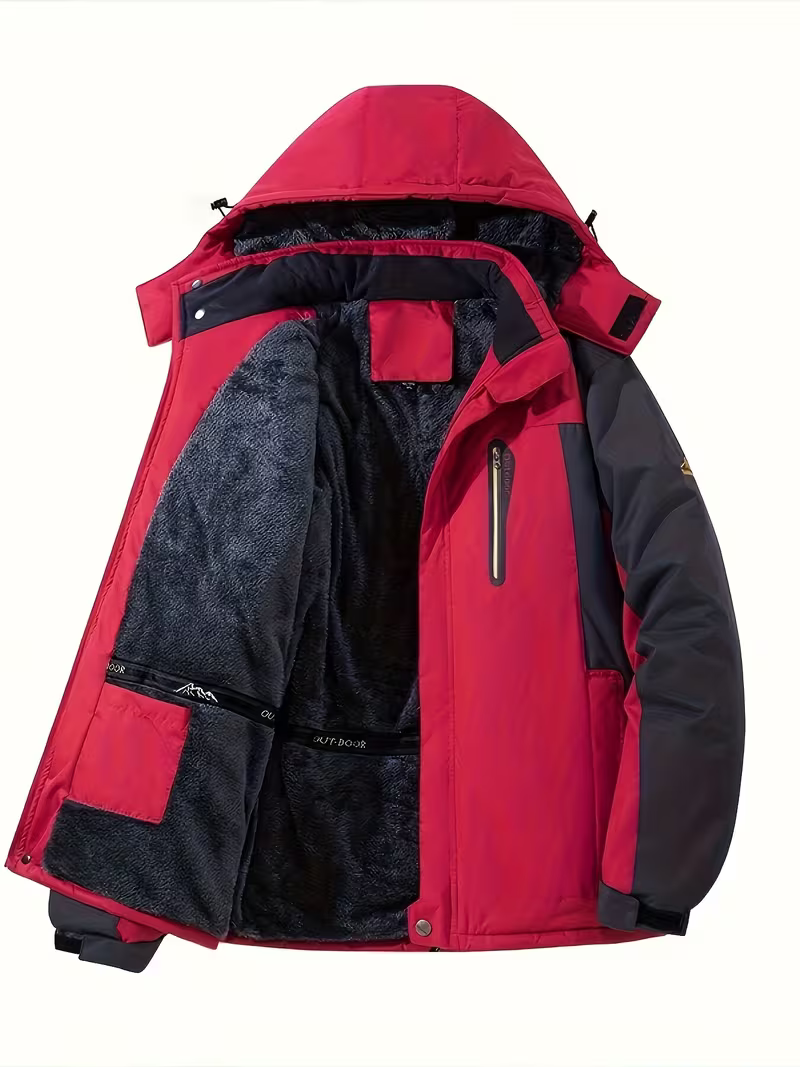 Men's Cosy Windproof Hooded Outdoor Ski Jacket