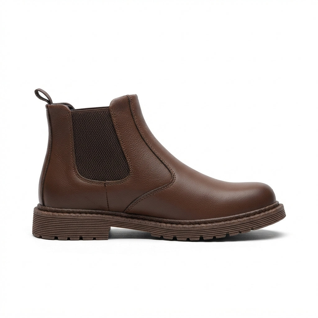 Men's Rugged Leather Chelsea Work Boots