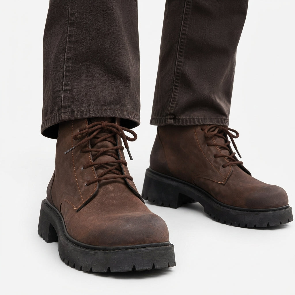 Men's Rugged Heeled Combat Boots