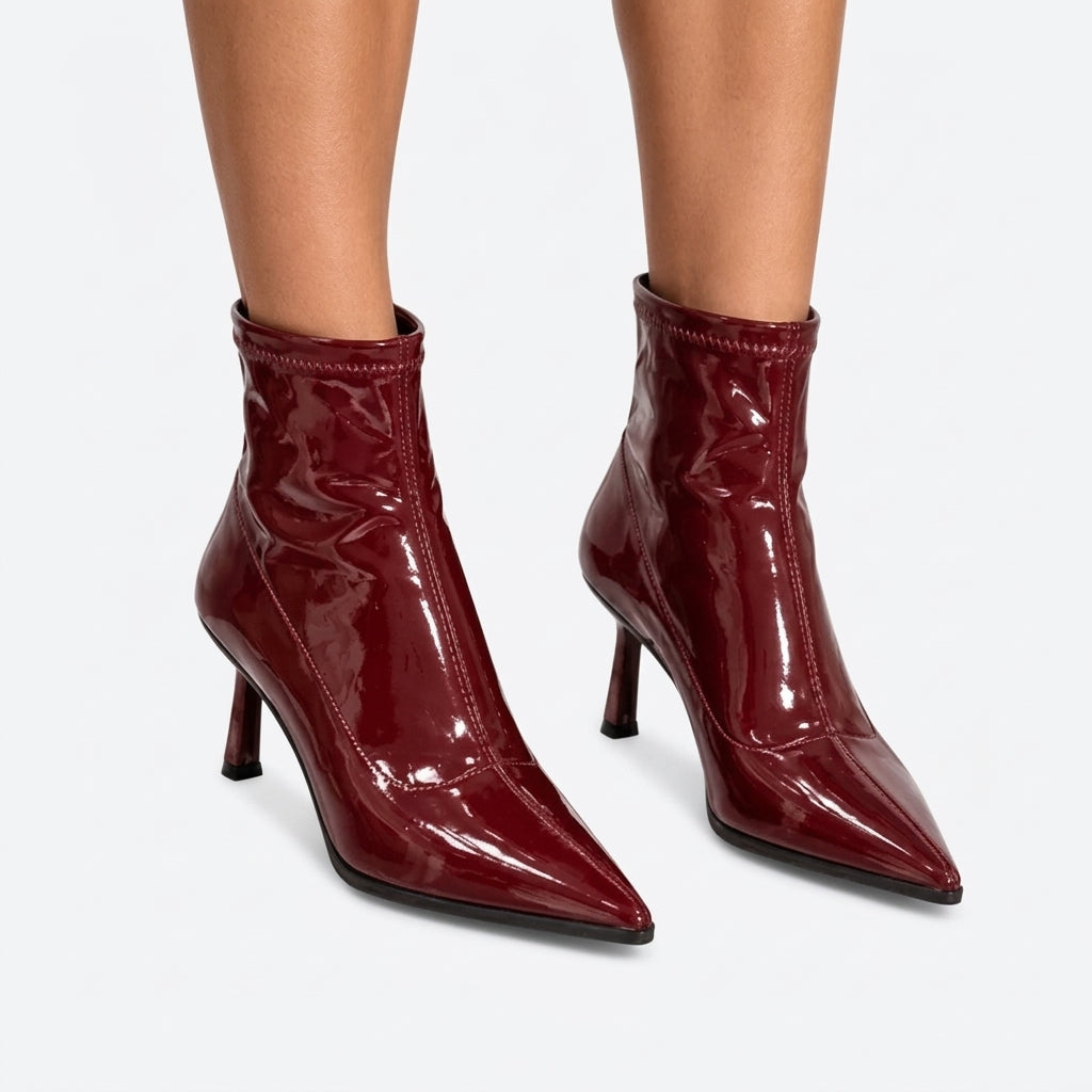 Women's Elegant Pointed Toe Heeled Ankle Boots