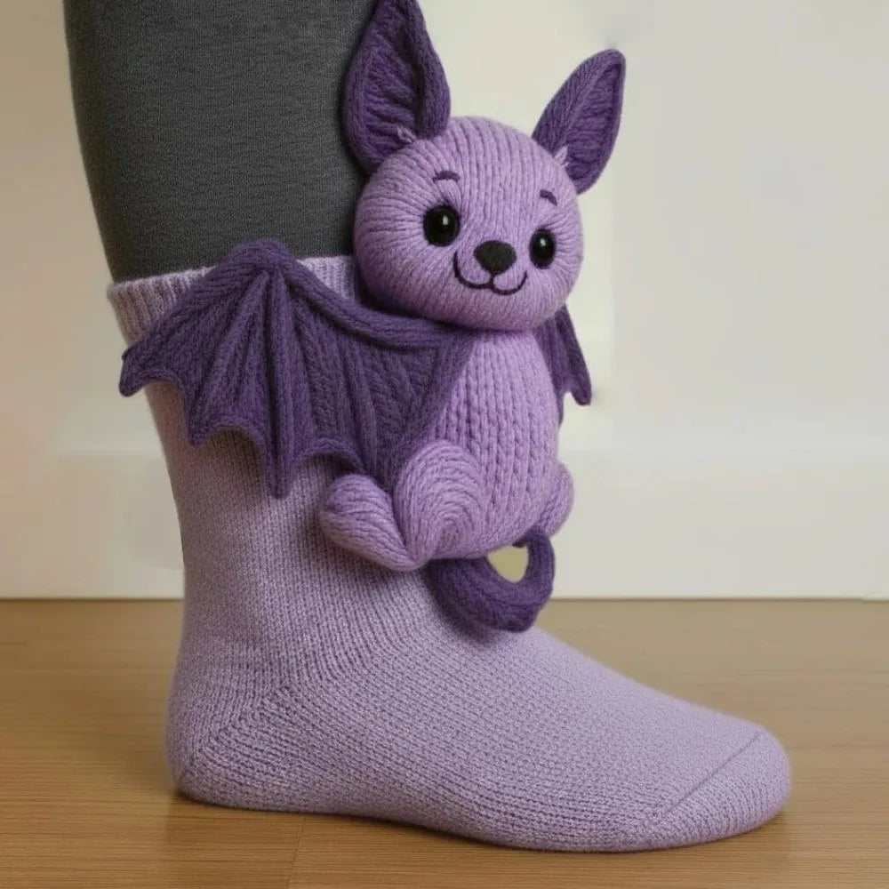 Knit Animal Socks – Soft 3D Design Cozy Ankle Socks