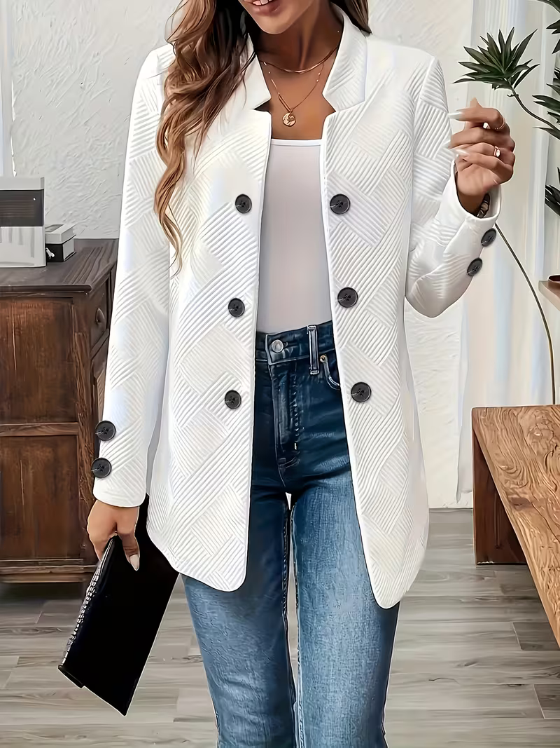 Women's Elegant Textured Button Jacket
