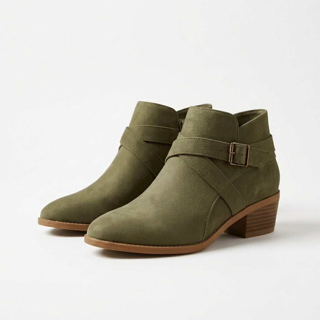 Women's Elegant Suede Heeled Ankle Boots