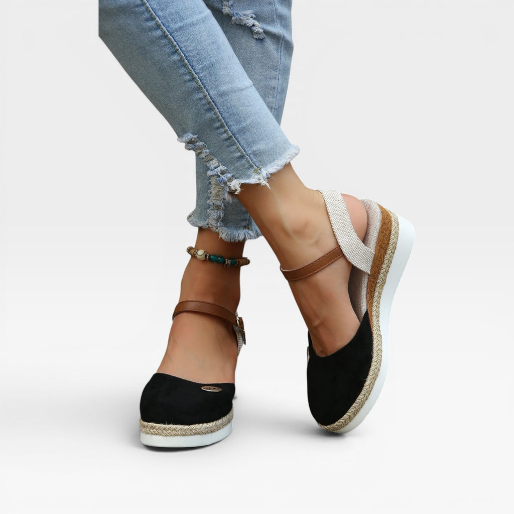 Women's Espadrille Wedge Sandals – Closed Toe Ankle Strap Summer Style