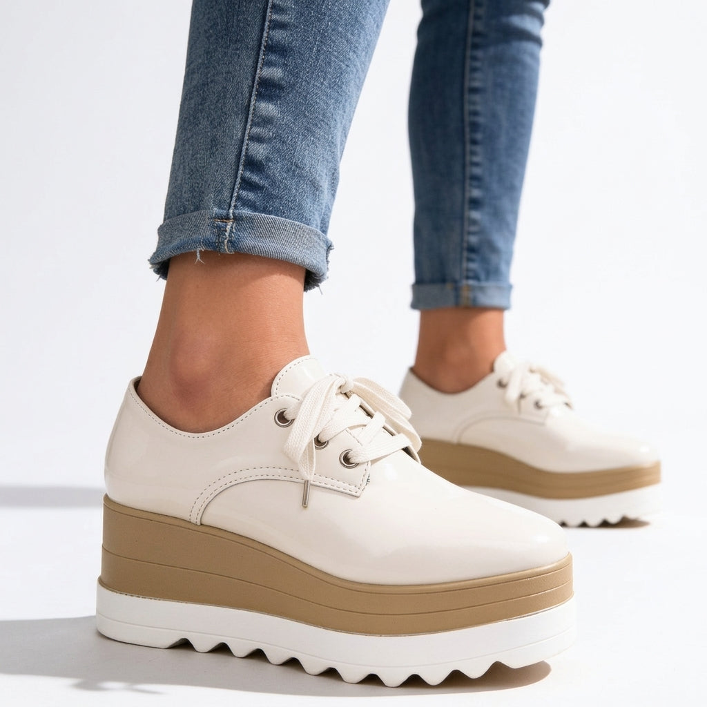 Women's Polished Platform Oxford Shoes
