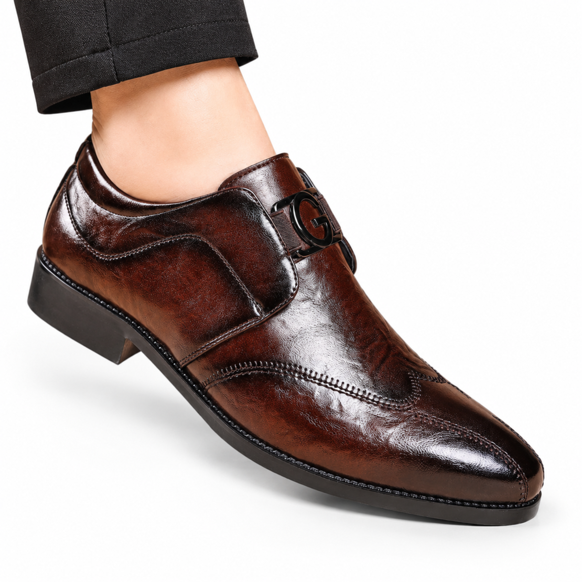Men's Pointed Toe Leather Loafers