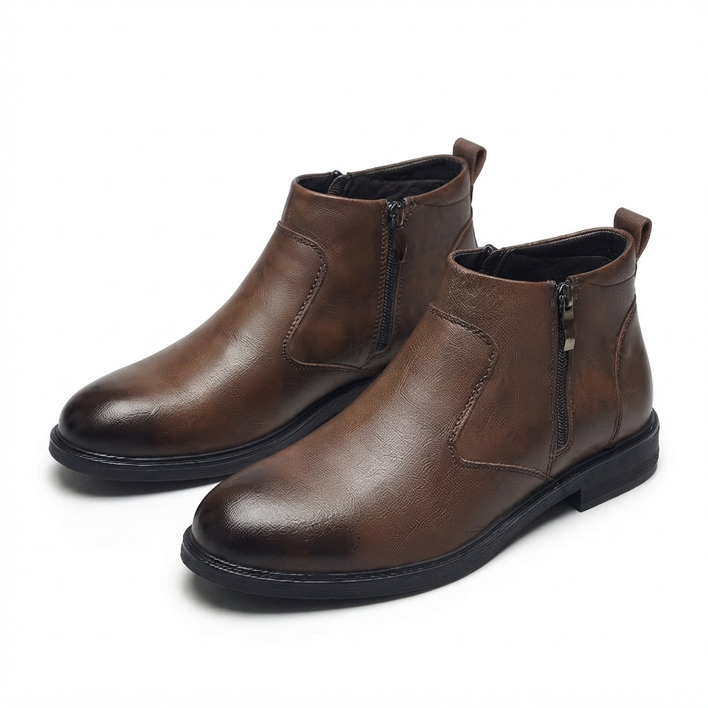 Men's Relaxed Leather Ankle Boots