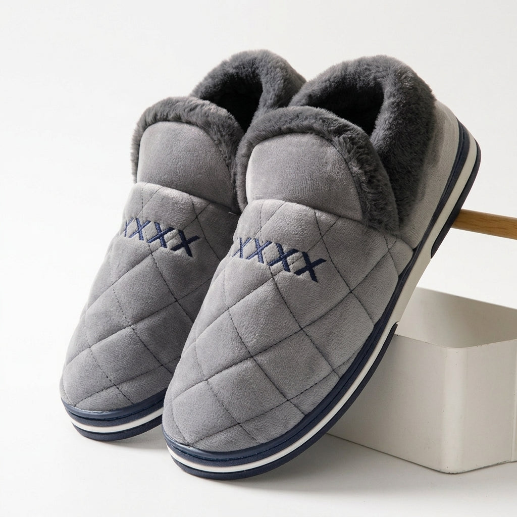 Men's Cosy Quilted Winter Slippers