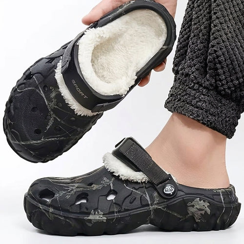 Men's Cosy Fleece-Lined Clog Slippers