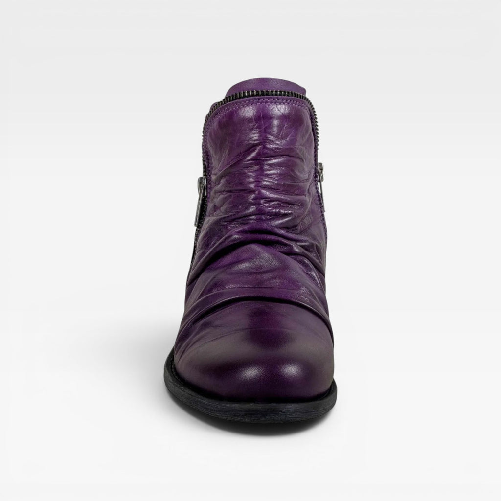 Women's Leather Ankle Boots – Side Zip Comfort Booties