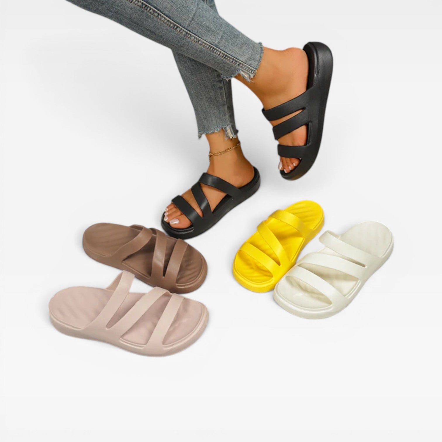 Women's Molded Platform Sandals – Cushioned Cloud Comfort Sandals