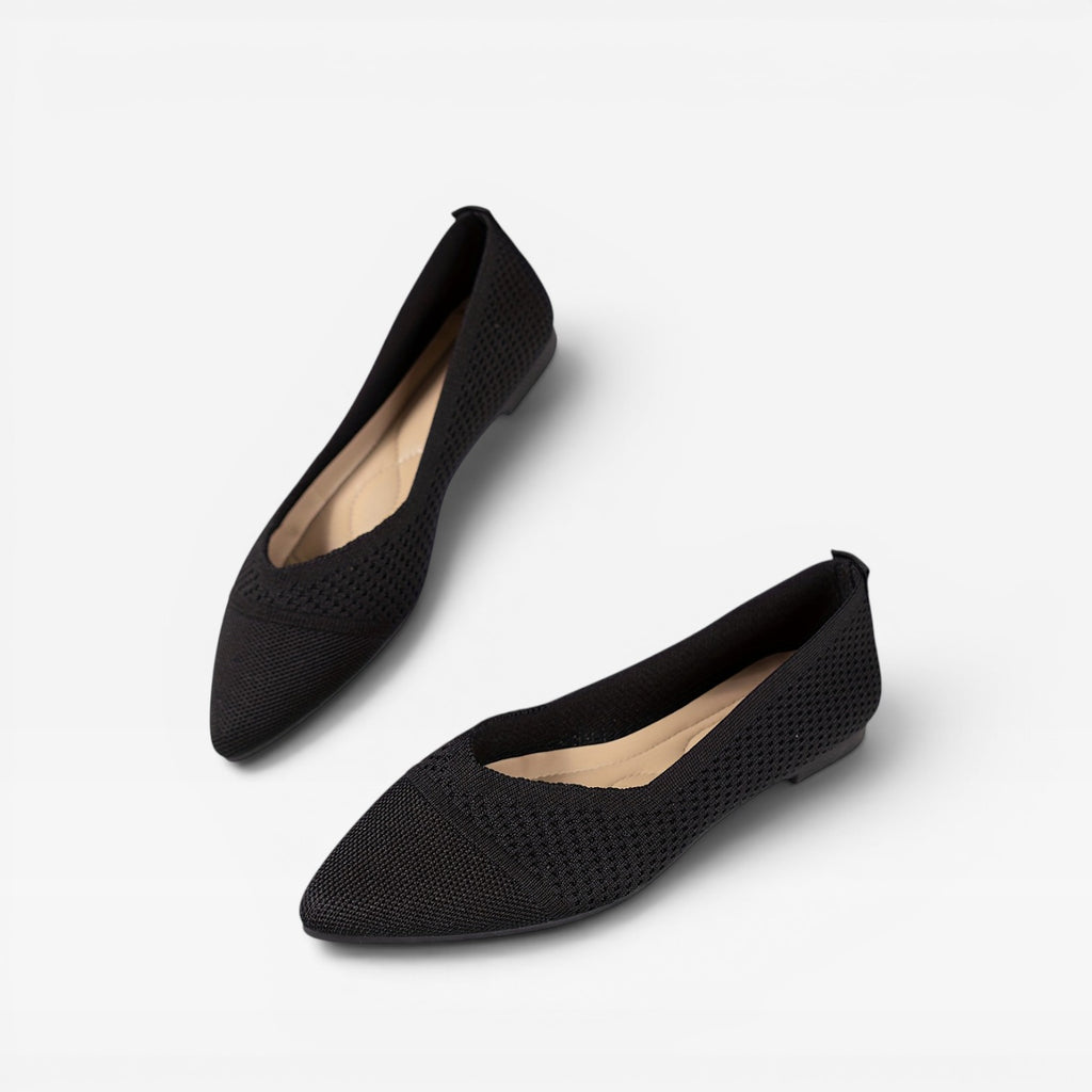 Women’s Pointed Ballet Flats – Breathable Knit Flat Shoes