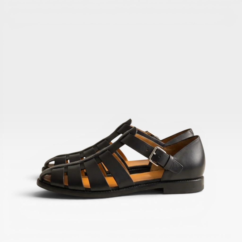 Sandales de pêcheur en cuir pour hommes – Style estival classique à bout fermé  