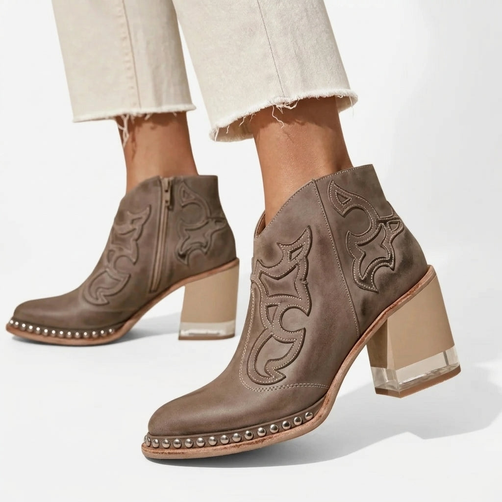 Women's Chic Heeled Cowboy Ankle Boots