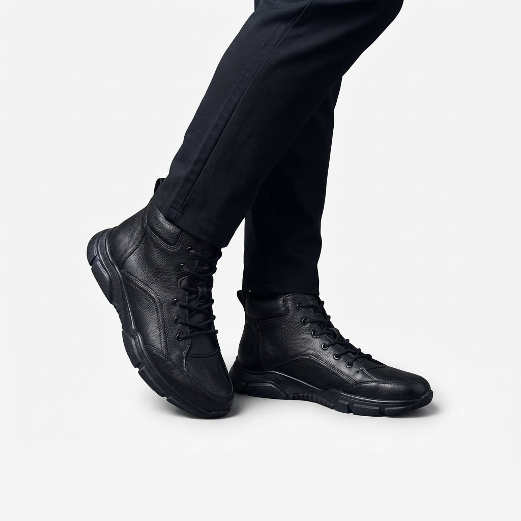 Men's Rugged Lace-Up Leather Boots