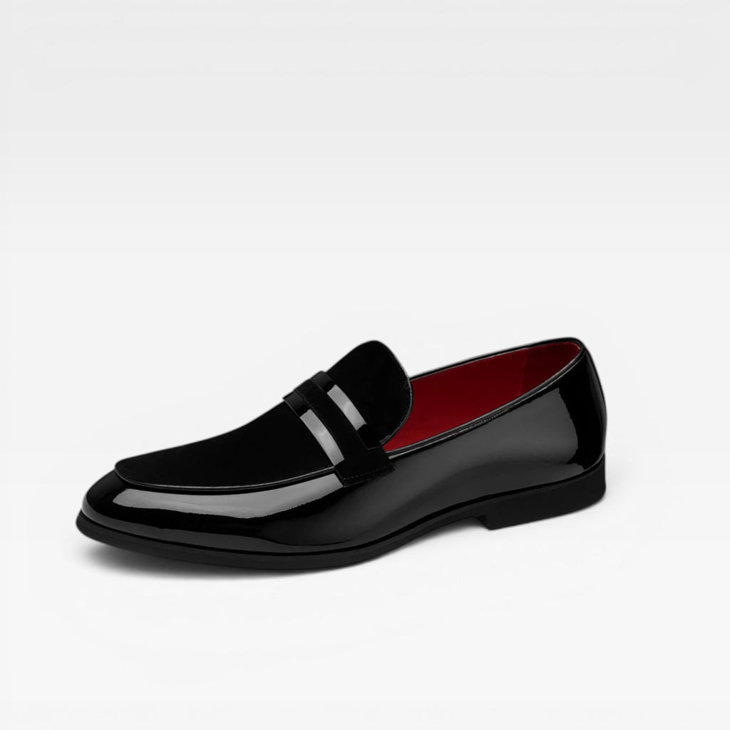 Men's Patent Leather Penny Loafers – Elegant Slip On Formal Dress Shoes