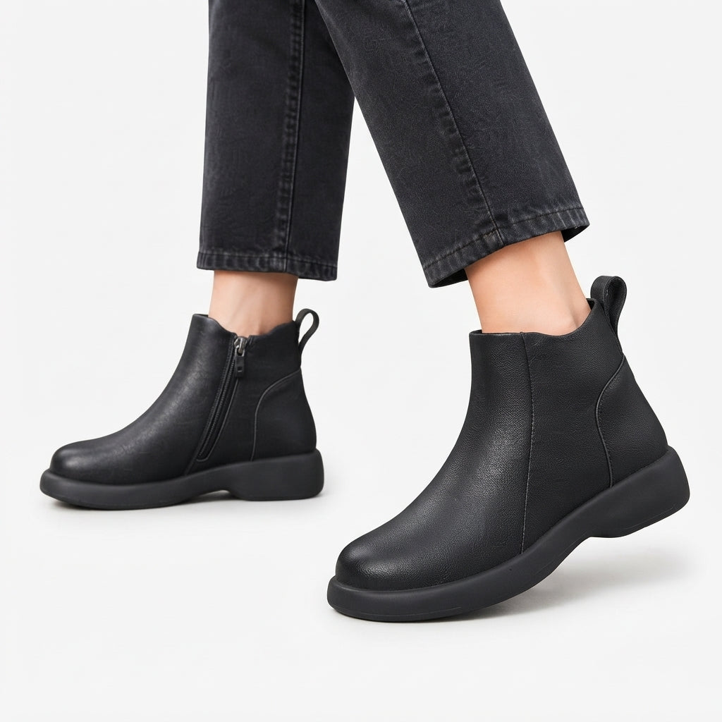 Women's Effortless Heeled Leather Ankle Boots