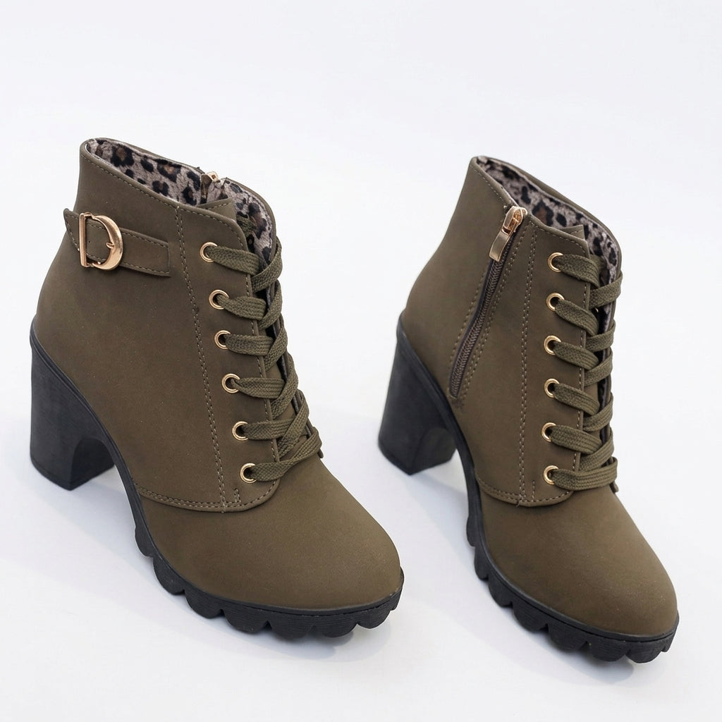 Women's Charming Heeled Platform Ankle Boots