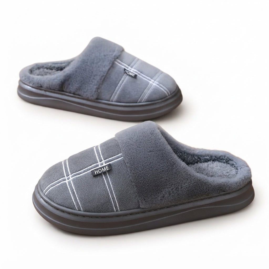 Men's Cosy Plaid House Slippers
