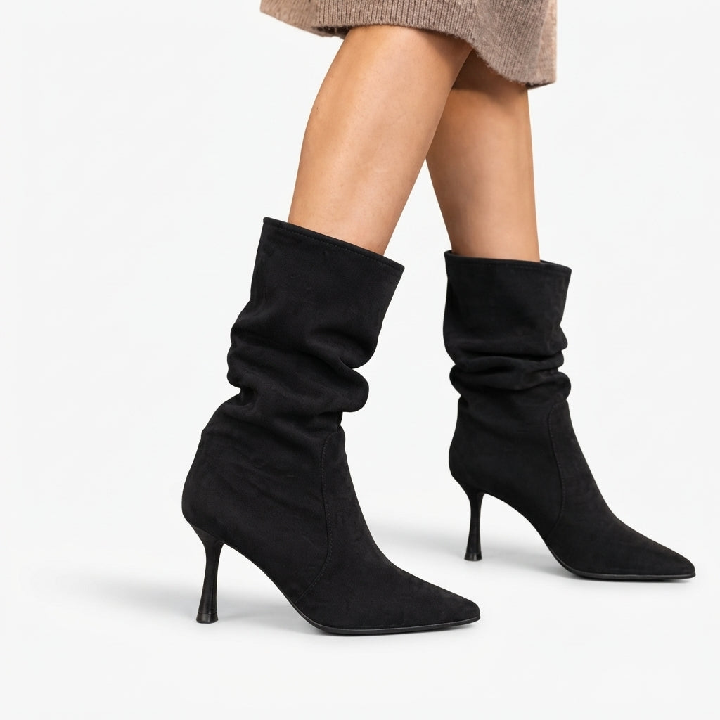Women's Sophisticated Heeled Slouch Boots