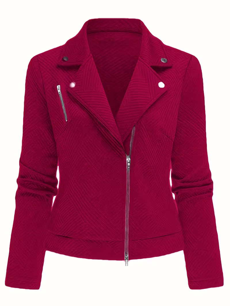 Women's Chic Zip-Up Biker Jacket